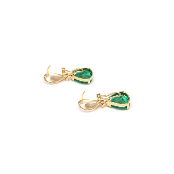Juego de anillo y aretes diseño especial con colgantes de diamantes y obsidiana en oro amarillo 14 kilates.