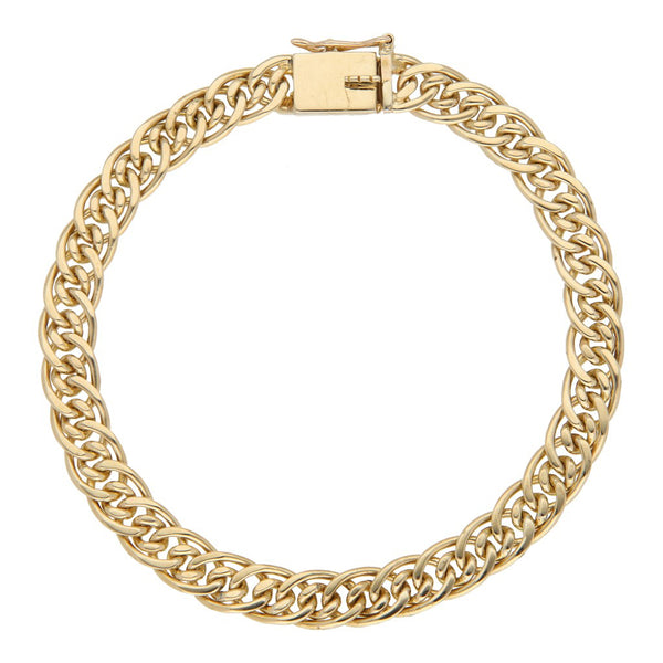 Pulsera eslabón combinado en oro amarillo 14 kilates.