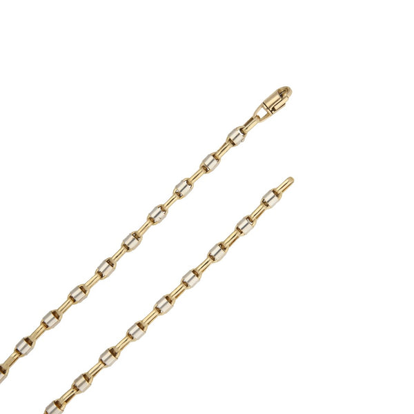 Collar eslabón combinado en oro dos tonos 14 kilates.