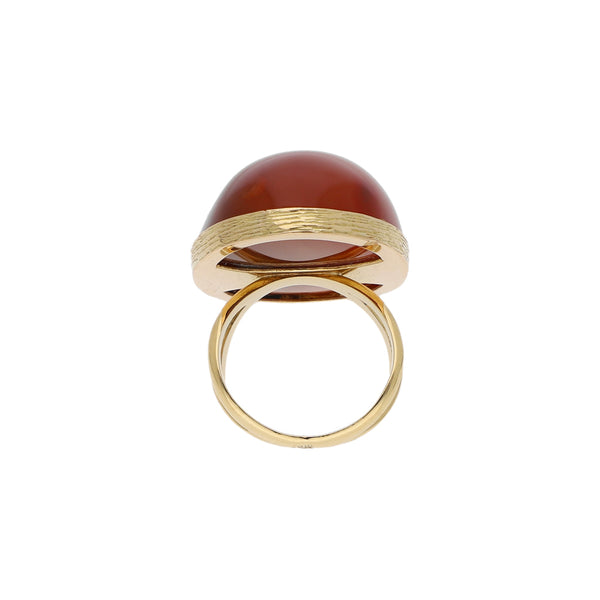 Anillo diseño especial con sintético en oro amarillo 18 kilates.