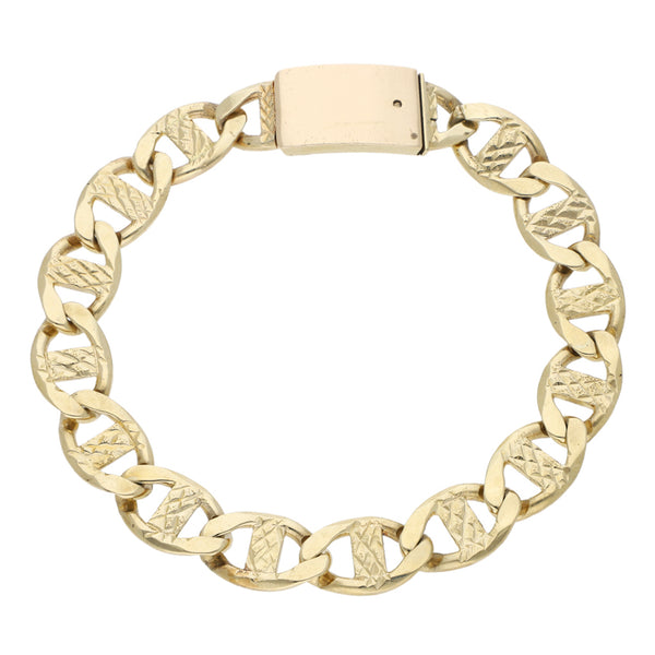 Pulsera eslabón nudo marino en oro amarillo 14 kilates.