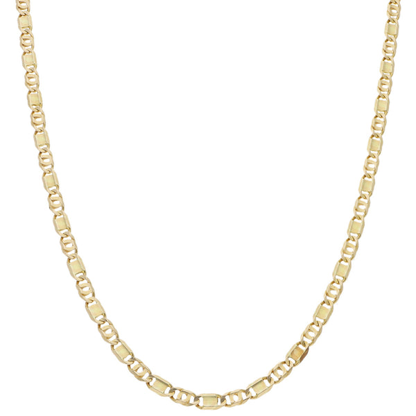 Gargantilla eslabón combinado en oro amarillo 14 kilates.