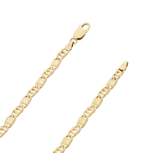 Gargantilla eslabón combinado en oro amarillo 14 kilates.
