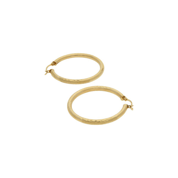 Arracadas tubulares en oro amarillo 14 kilates.