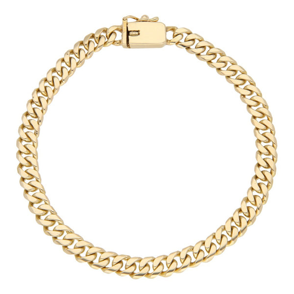 Pulsera eslabón encontrado en oro amarillo 14 kilates.