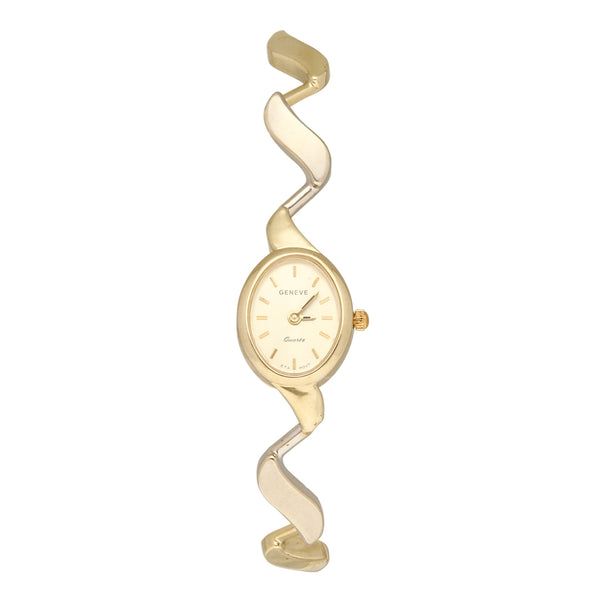 Reloj Geneve para dama en oro dos tonos 14 kilates.