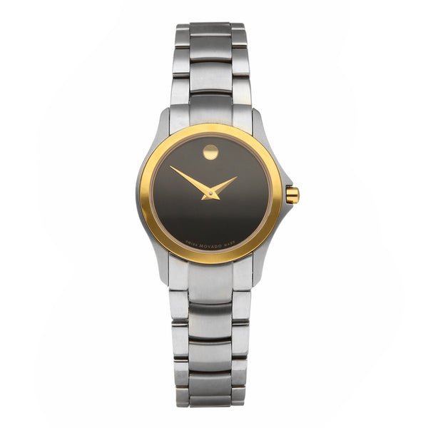 Reloj Movado para dama en acero chapa.