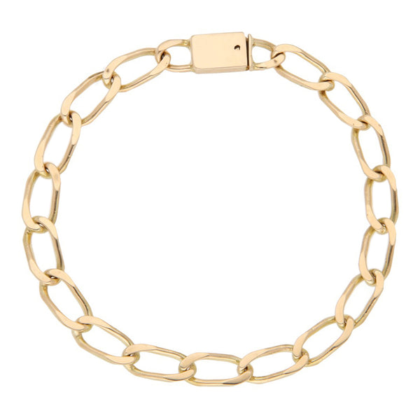 Pulsera eslabón encontrado en oro amarillo 14 kilates.