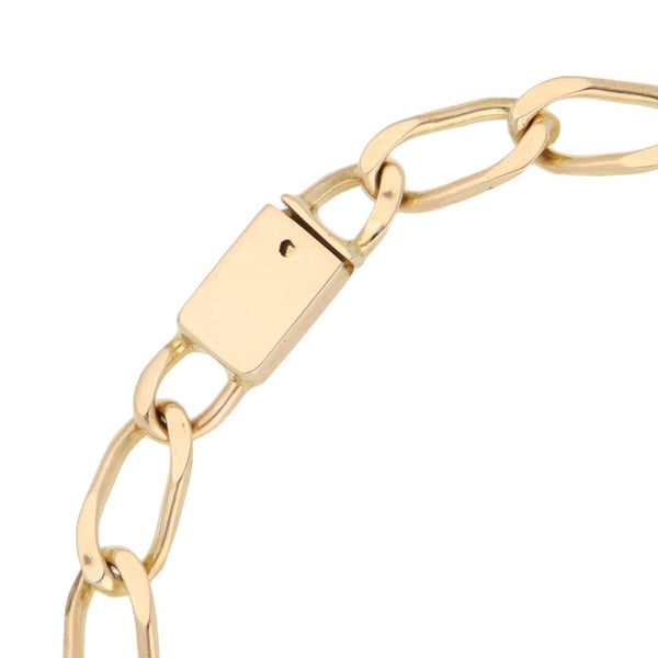 Pulsera eslabón encontrado en oro amarillo 14 kilates.
