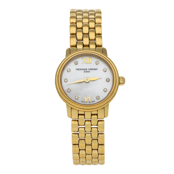 Reloj Frederique Constant para dama en acero chapa.