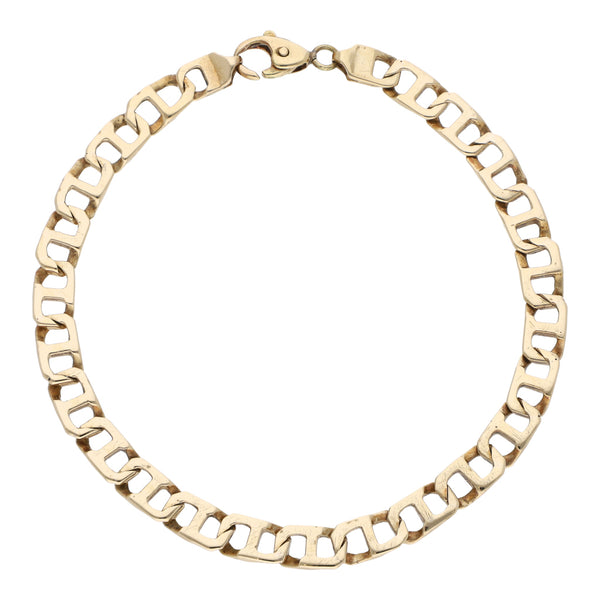Pulsera eslabón nudo marino en oro amarillo 14 kilates.