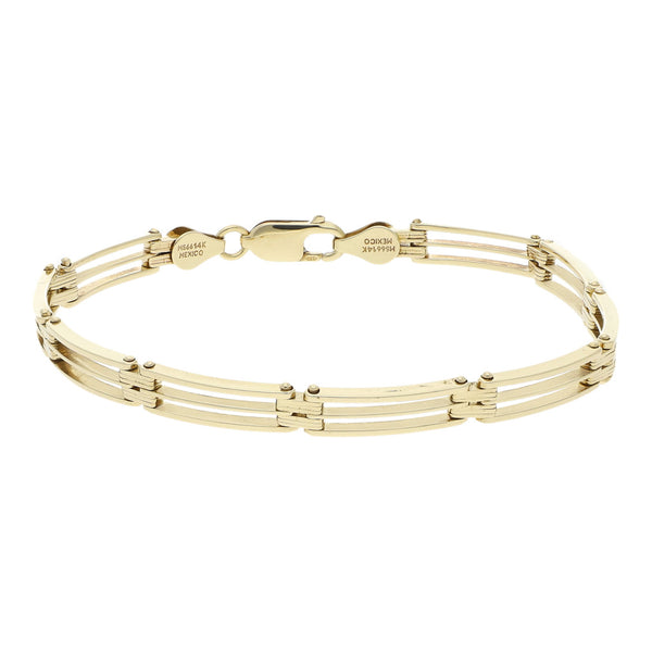 Pulsera articulada en oro amarillo 14 kilates.