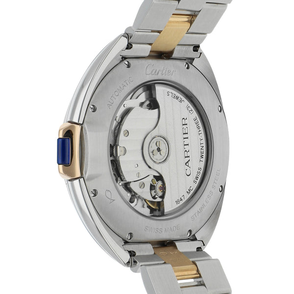 Reloj Cartier para caballero modelo Calibre vistas en oro rosa 18 kilates.