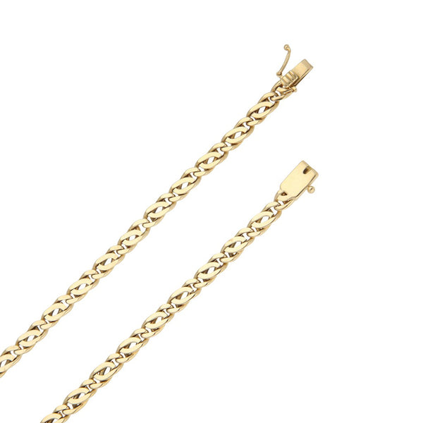 Collar eslabón nudo egipcio en oro amarillo 14 kilates.