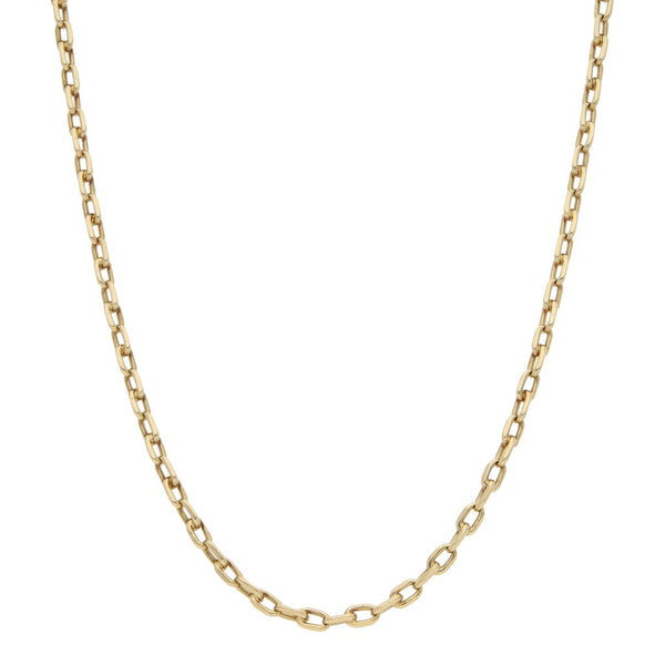 Collar eslabón cruzado en oro amarillo 14 kilates.