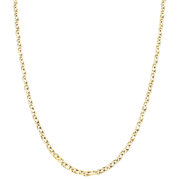 Collar eslabón nudo egipcio en oro amarillo 14 kilates.