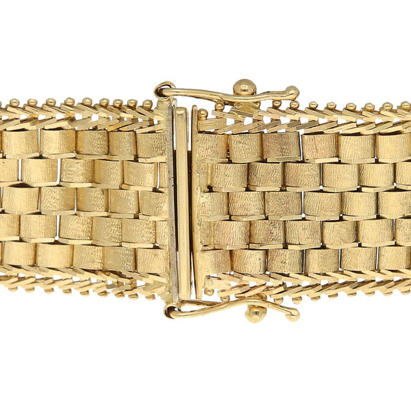 Pulsera eslabón boleado en oro amarillo 14 kilates.