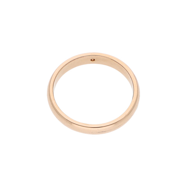 Argolla lisa con diamante en oro rosa 14 kilates.