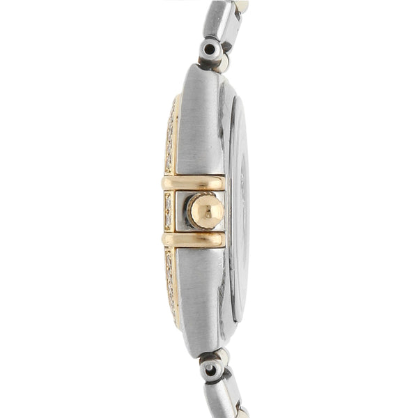 Reloj Omega para dama modelo Constellation Quartz vistas oro amarillo 18 kilates.