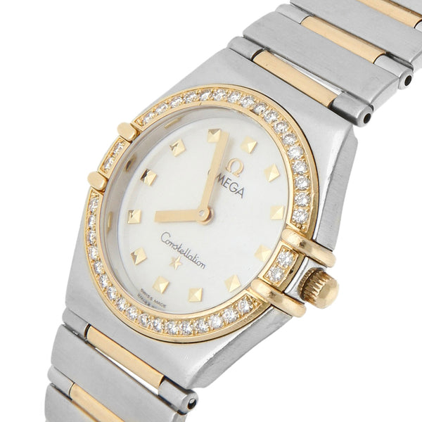 Reloj Omega para dama modelo Constellation Quartz vistas oro amarillo 18 kilates.