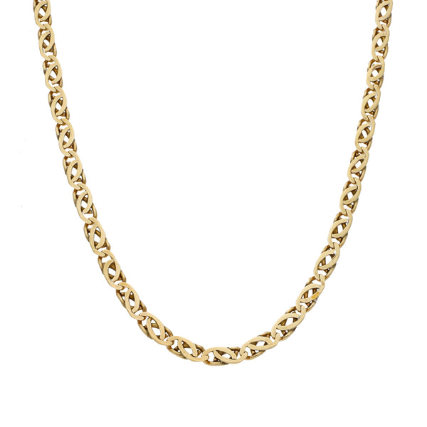 Collar eslabón nudo egipcio en oro amarillo 14 kilates.