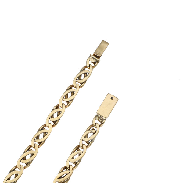 Collar eslabón nudo egipcio en oro amarillo 14 kilates.