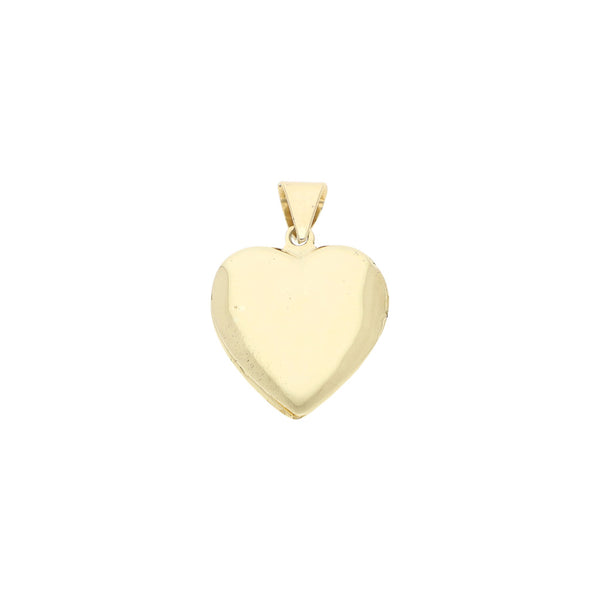 Dije porta retrato motivo corazón en oro amarillo 14 kilates.