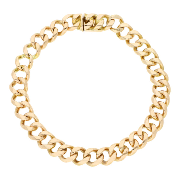 Pulsera eslabón encontrado en oro rosa 12 kilates.