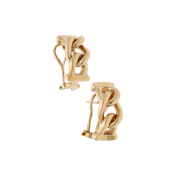 Aretes calados en oro amarillo 14 kilates.