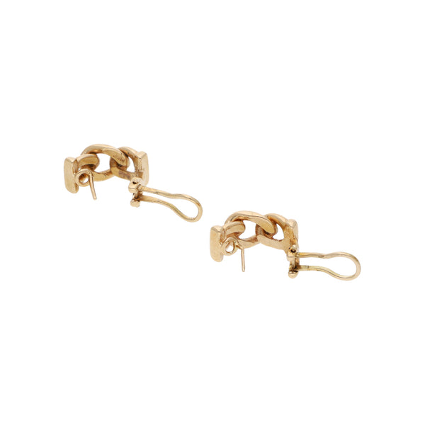 Aretes calados en oro amarillo 14 kilates.