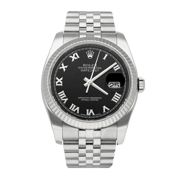 Reloj Rolex para caballero modelo Oyster Perpetual DateJust bisel oro blanco 18 kilates.