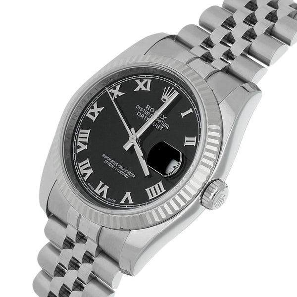 Reloj Rolex para caballero modelo Oyster Perpetual DateJust bisel oro blanco 18 kilates.