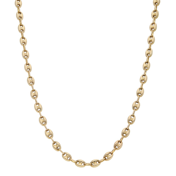 Collar eslabón combinado en oro amarillo 14 kilates.