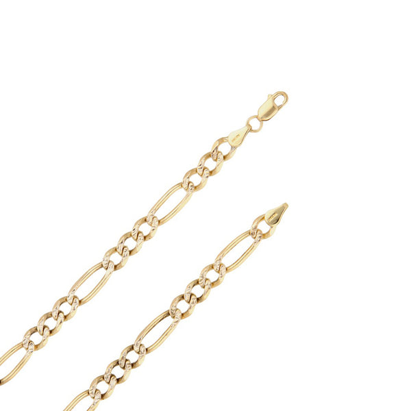 Collar de tres eslabones por uno y crucifijo diseño especial en oro dos tonos 14 kilates.