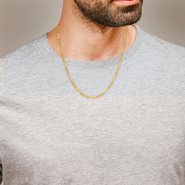 Collar eslabón articulado en oro amarillo 24 kilates.