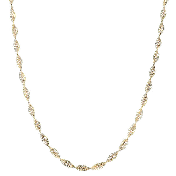 Collar eslabón torzal en oro tres tonos 14 kilates.