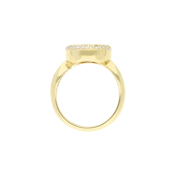 Anillo diseño especial con diamantes en oro amarillo 14 kilates.