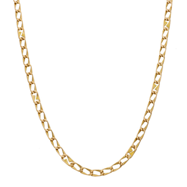 Collar eslabón combinado en oro amarillo 14 kilates.