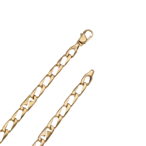 Collar eslabón combinado en oro amarillo 14 kilates.