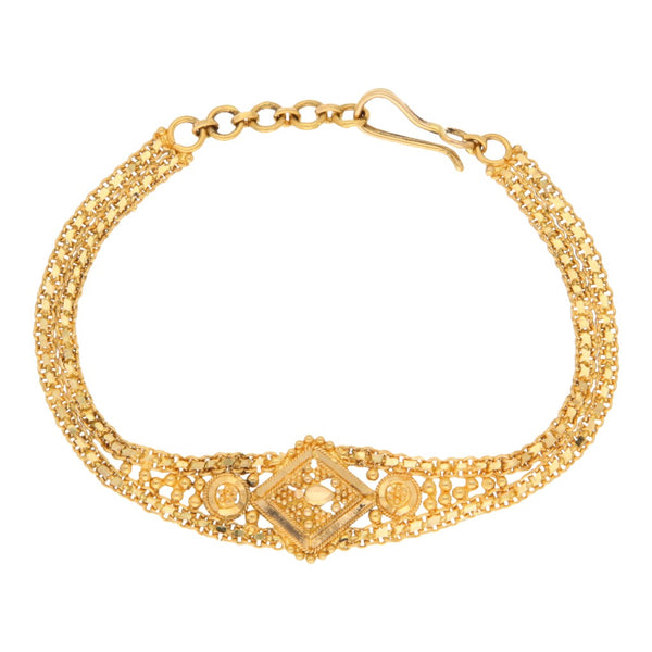Pulsera eslabón calado en oro amarillo 21 kilates.