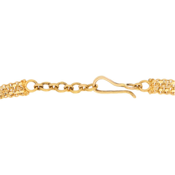 Pulsera eslabón calado en oro amarillo 21 kilates.