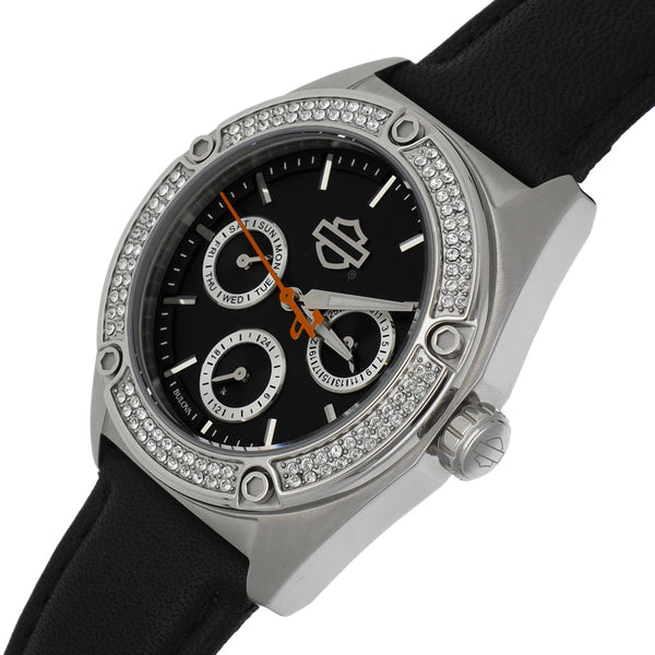 Reloj Bulova para dama modelo Harley Davidson.