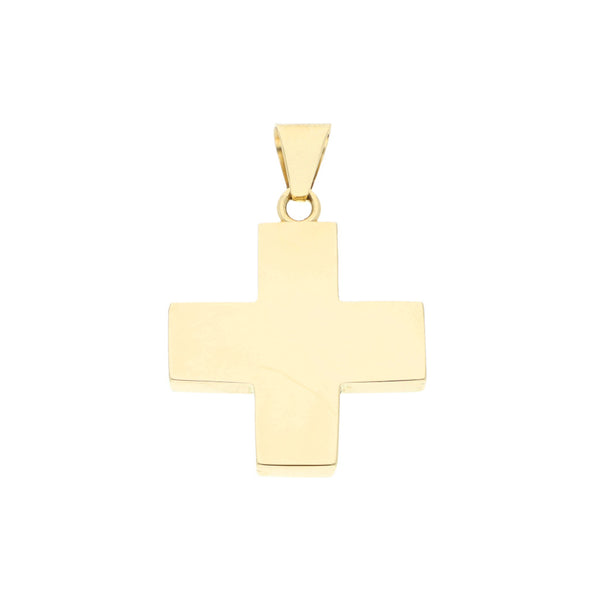 Cruz lisa en oro amarillo 14 kilates.