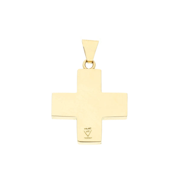 Cruz lisa en oro amarillo 14 kilates.