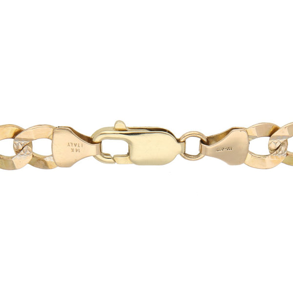 Pulsera eslabón encontrado platinado en oro amarillo 14 kilates.