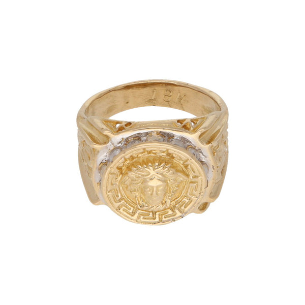 Anillo diseño especial motivo rostro en oro amarillo 18 kilates.