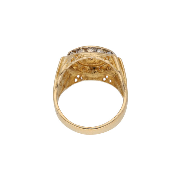 Anillo diseño especial motivo rostro en oro amarillo 18 kilates.