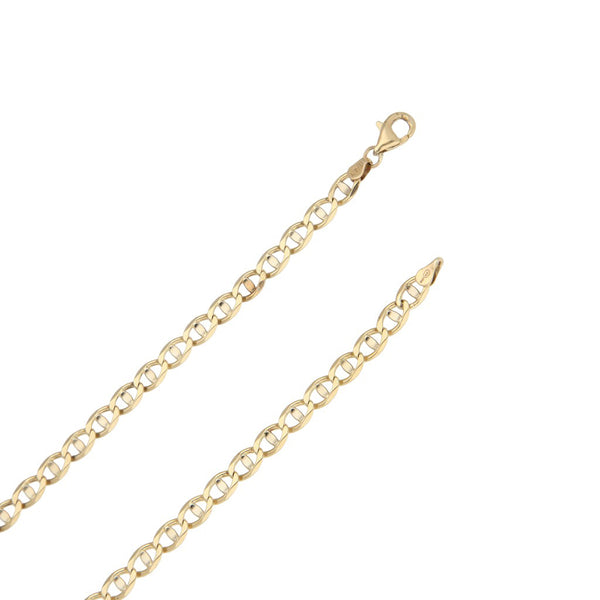 Collar nudo marino y cruz diseño especial en oro amarillo 14 kilates.