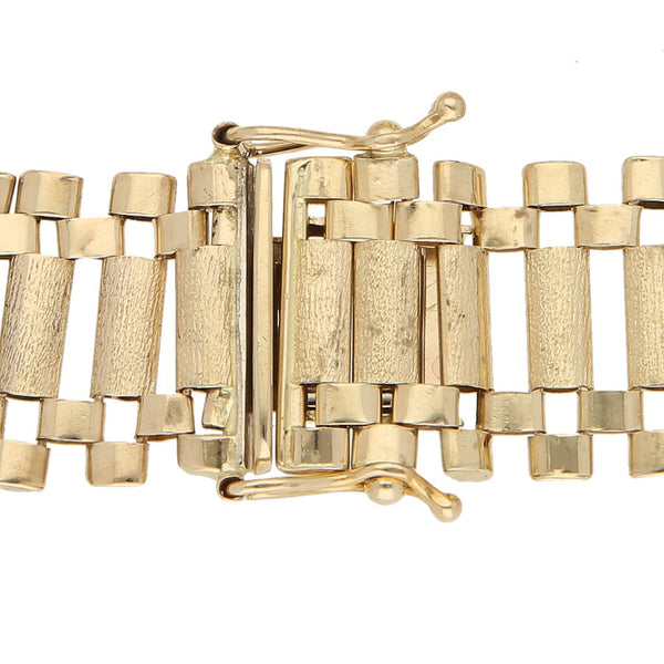 Pulsera eslabón articulado en oro amarillo 14 kilates.