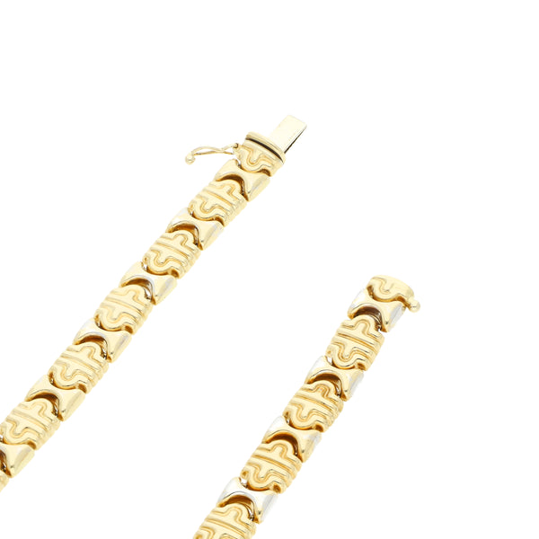 Gargantilla eslabón articulado con diamantes en oro amarillo 14 kilates.